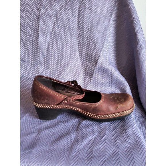 ECCO CAS CLOG BRAIDED MJ 226202 Red leather Mary Jane shoes sz. 37/7 - Picture 5 of 11